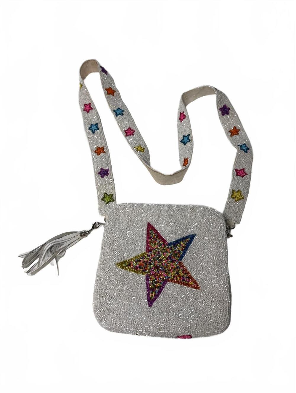 Moyna Beaded Star Crossbody Bag with Tassel